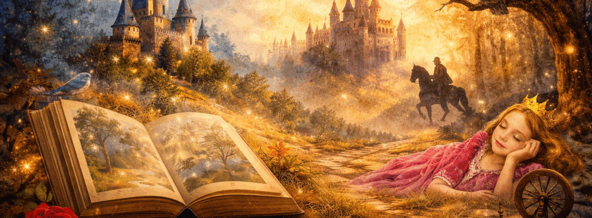 Illustration einer phantasievollen Märchenlandschaft